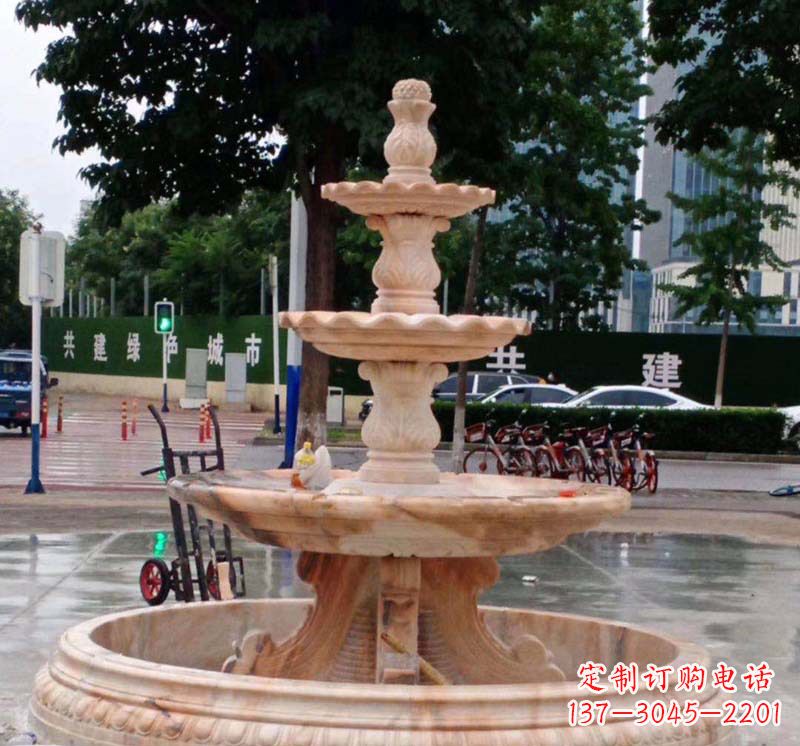 聊城石雕喷泉钵,非凡水景体验