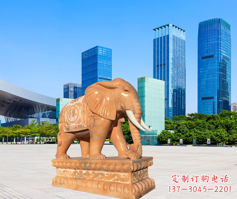 聊城石雕喷水大象