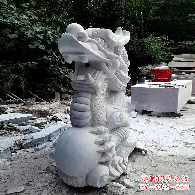 聊城精美石雕龙首喷水雕塑