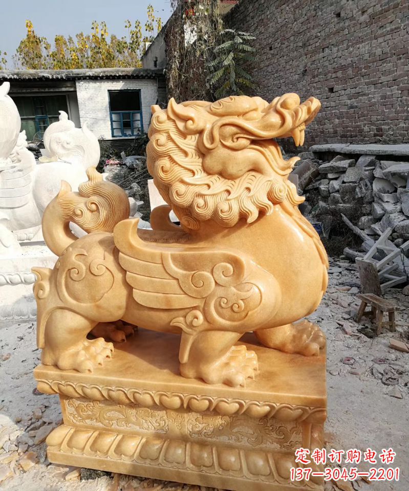 聊城石雕貔貅企业酒店门口动物雕塑