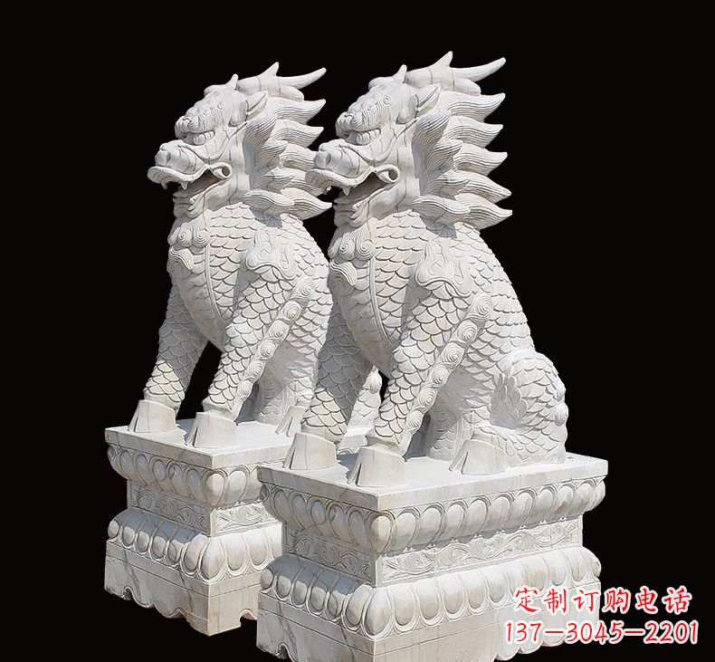 聊城石雕麒麟一对