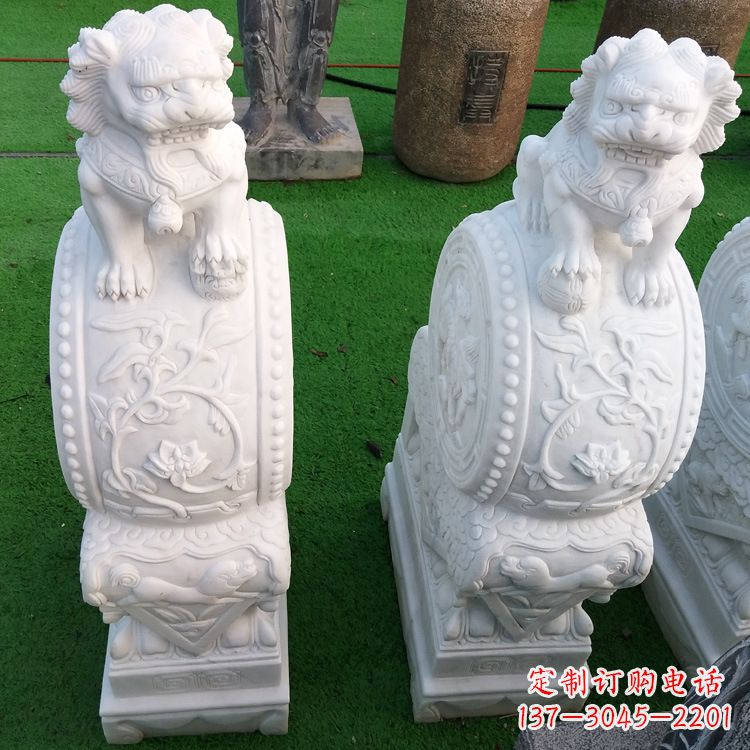聊城石雕青石貔貅门墩雕塑