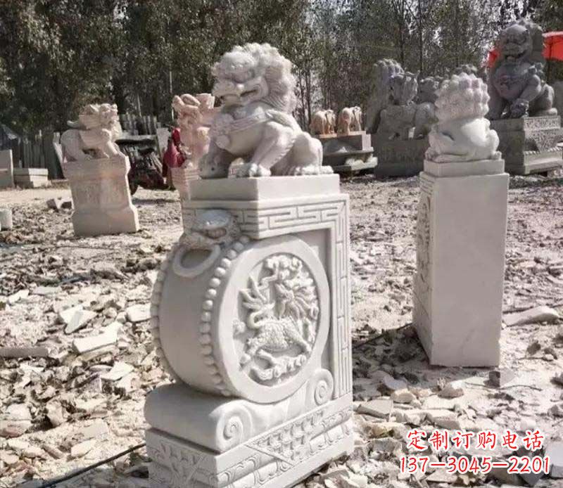 聊城石雕园林狮子抱鼓石