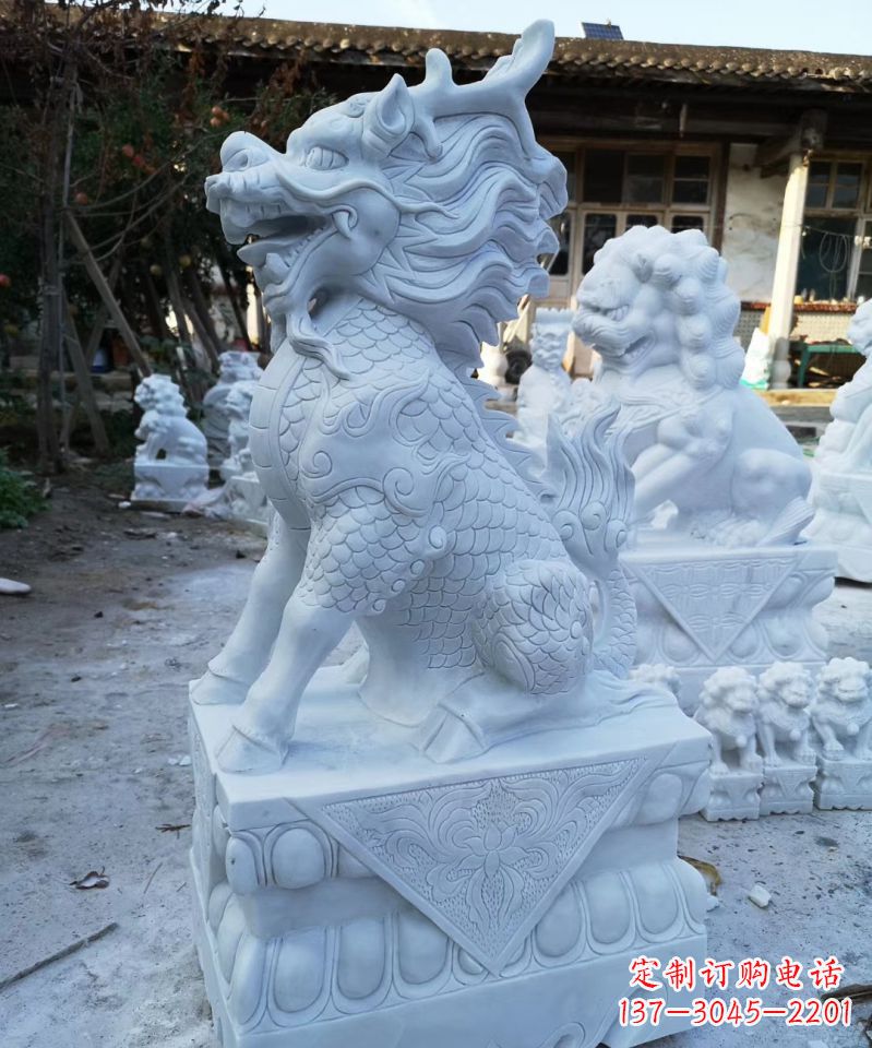 聊城石雕镇宅麒麟动物雕塑