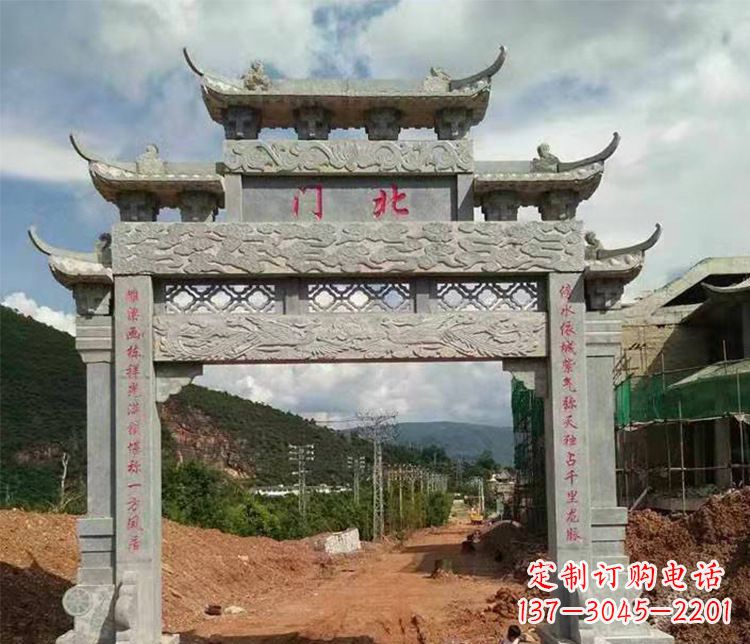 聊城石牌坊单门牌坊石雕