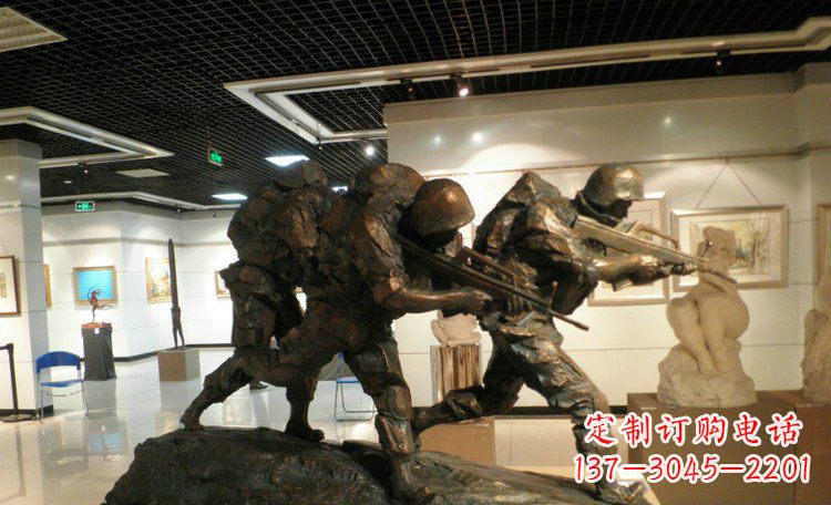 聊城士兵突击战士铜雕