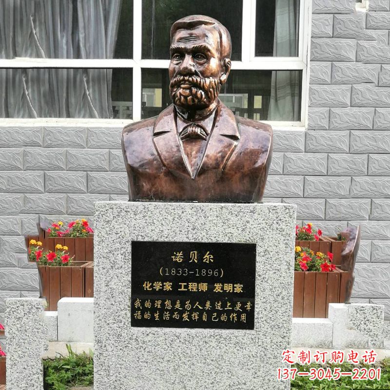 聊城世界名人诺贝尔铜雕头像
