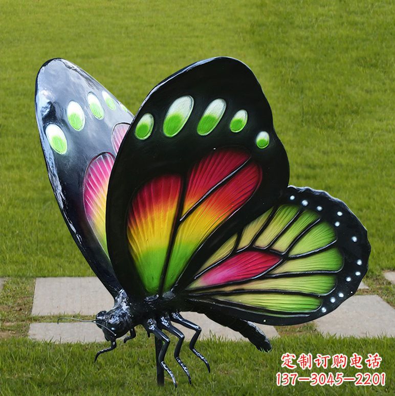 聊城树脂仿真蝴蝶草坪动物昆虫雕塑