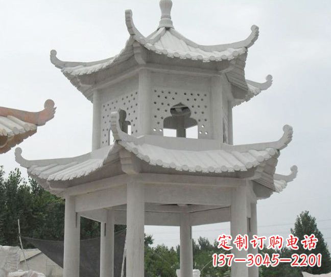 聊城双层大理石凉亭石雕
