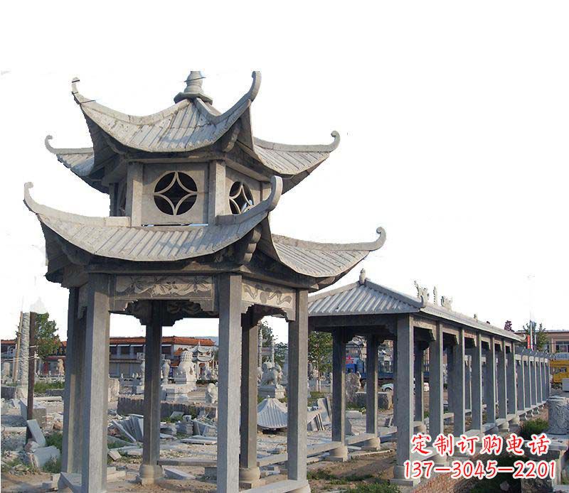 聊城双层仿古凉亭石雕