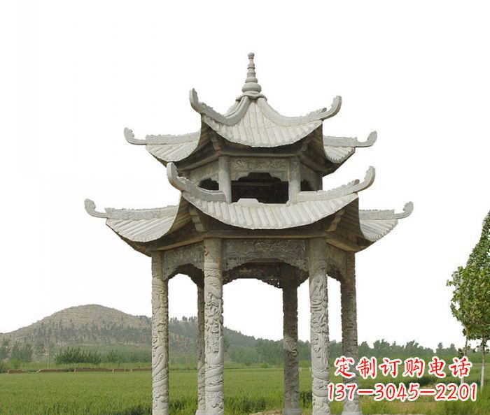 聊城双层仿古石雕凉亭