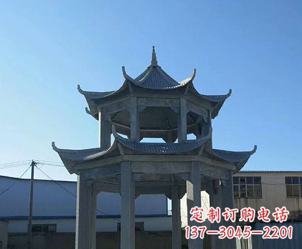 聊城双层仿古石凉亭石雕_1