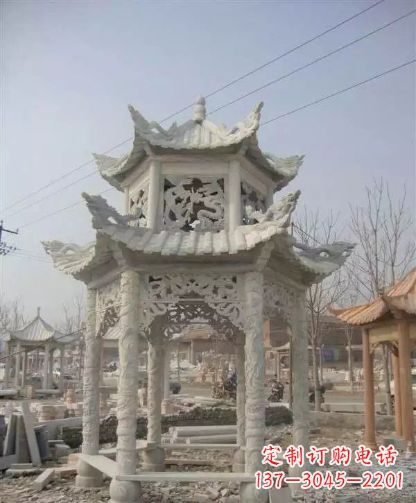 聊城双层凉亭石雕