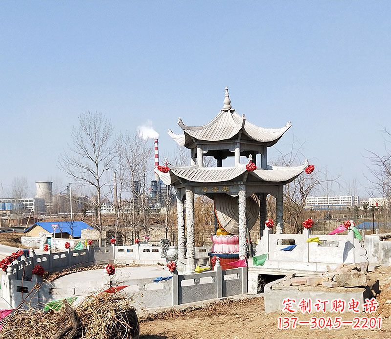 聊城双层石凉亭石雕 (2)