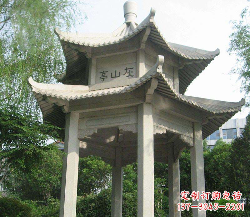 聊城双层石凉亭石雕