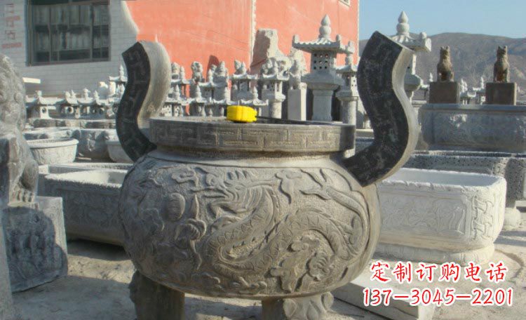 聊城双龙戏珠浮雕香炉铜雕
