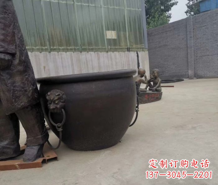 聊城水缸铜雕塑 (2)