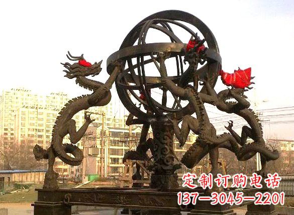 聊城四龙戏珠城市景观铜雕