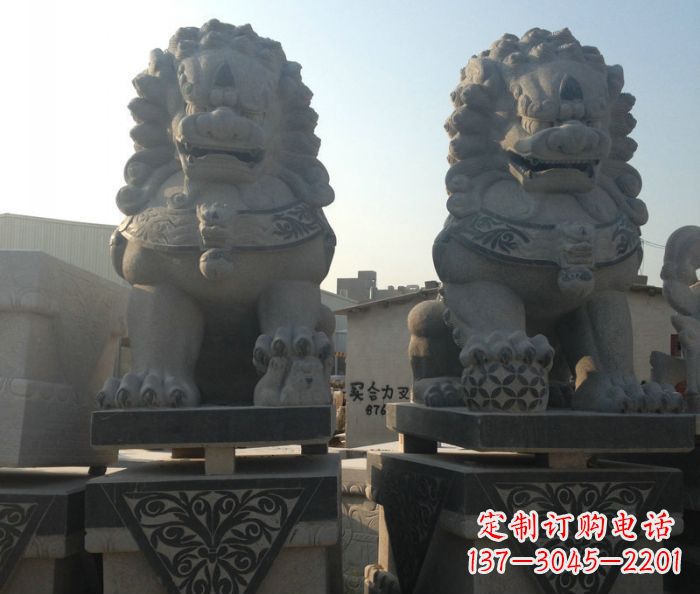 聊城寺庙景观仿古石狮子 (2)