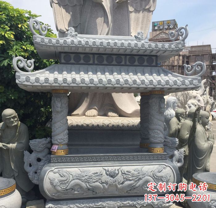 聊城寺庙景观仿古香炉石雕 (2)
