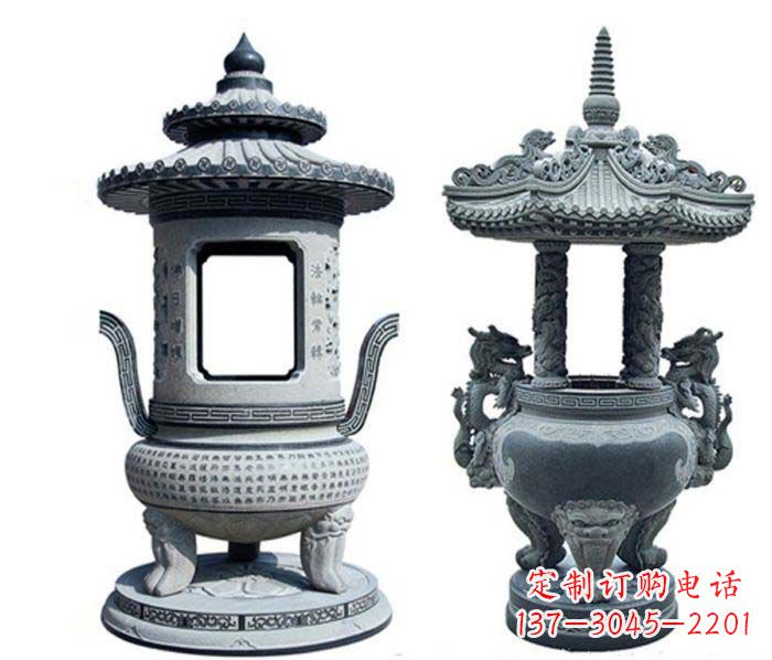 聊城寺庙景观仿古香炉石雕