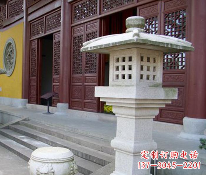 聊城寺庙景观镂空石灯石雕