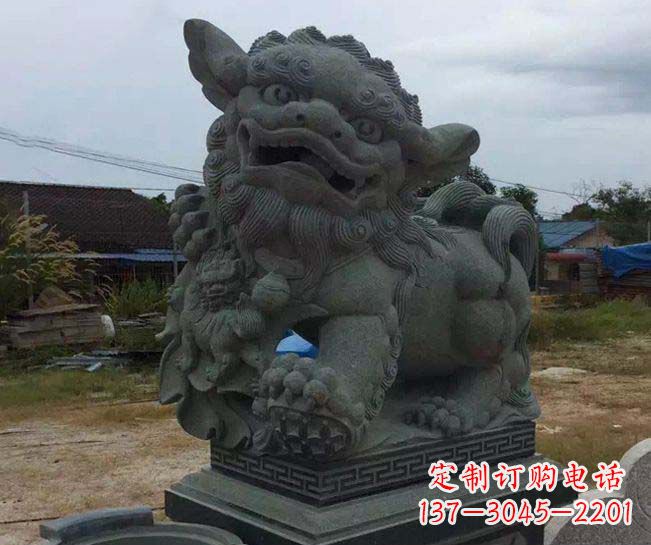 聊城寺庙景观南方狮子石雕