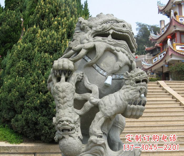 聊城寺庙景观狮子石雕
