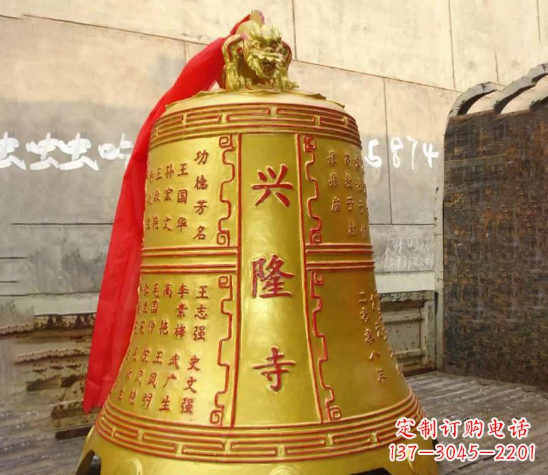 聊城寺庙景观铜钟雕塑