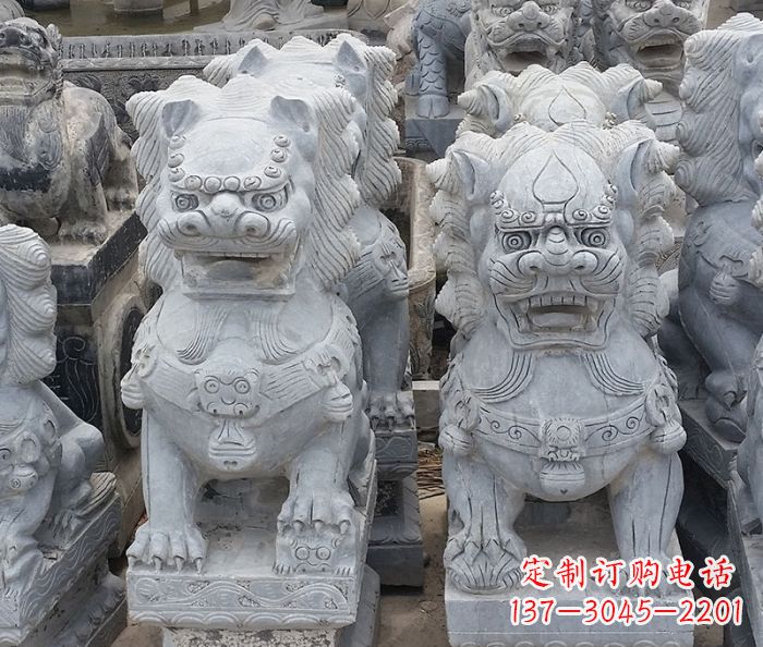 聊城寺庙青石狮子石雕