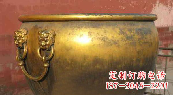 聊城寺庙水缸铜雕 (2)