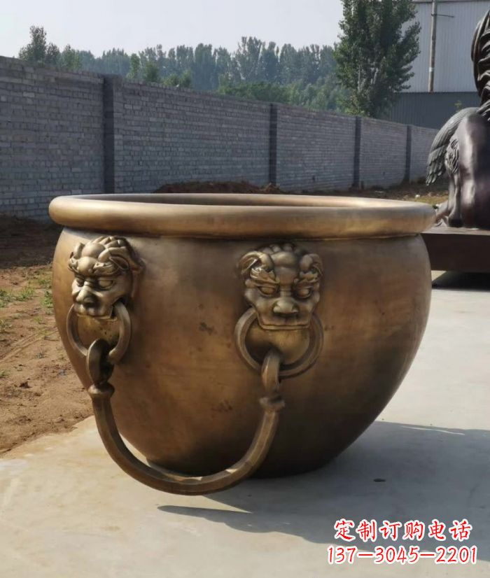 聊城寺庙铜雕水缸
