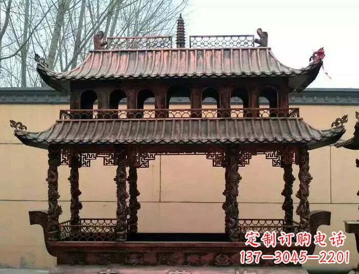 聊城寺庙香炉铜雕 (3)
