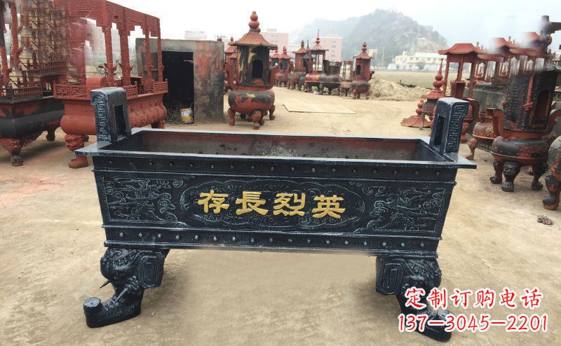 聊城寺庙香炉铜雕 (4)