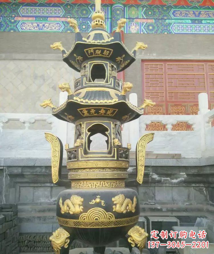 聊城寺庙香炉铜雕_1