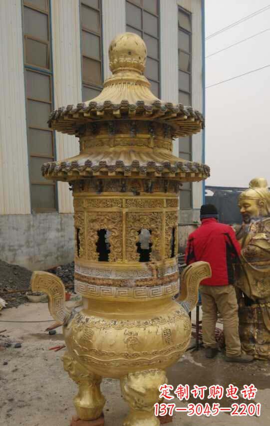 聊城寺庙香炉铜雕塑