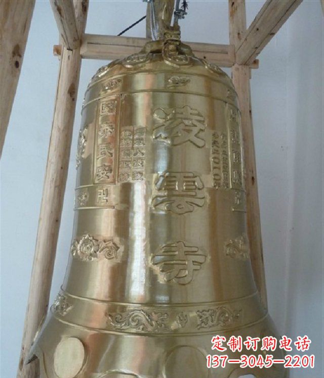 聊城寺庙铸铜钟雕塑 (2)