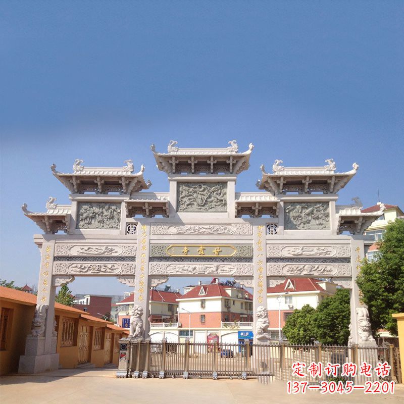 聊城寺院大门石雕牌楼