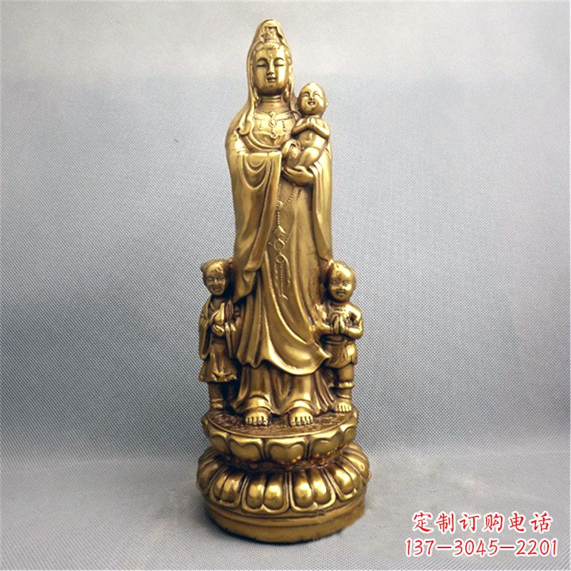 聊城送子观音纯铜雕塑