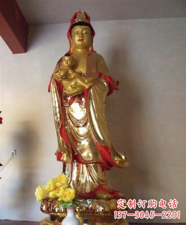 聊城送子观音铜雕 (2)