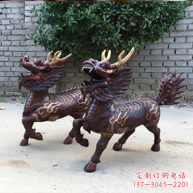 聊城送子麒麟铜雕塑