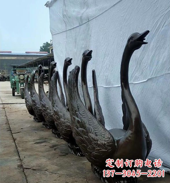 聊城天鹅喷泉铜雕,园林喷泉水景流水组件