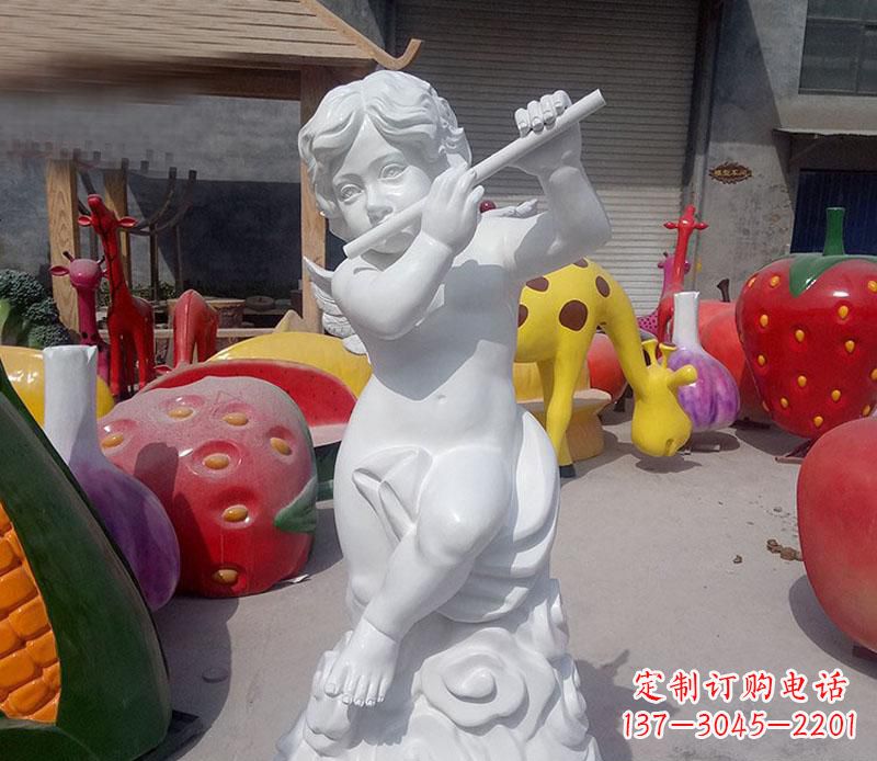 聊城天使吹笛人物石雕