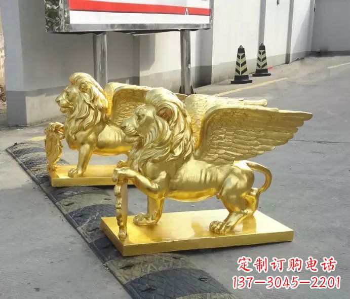 聊城贴金圣马可飞狮铜雕