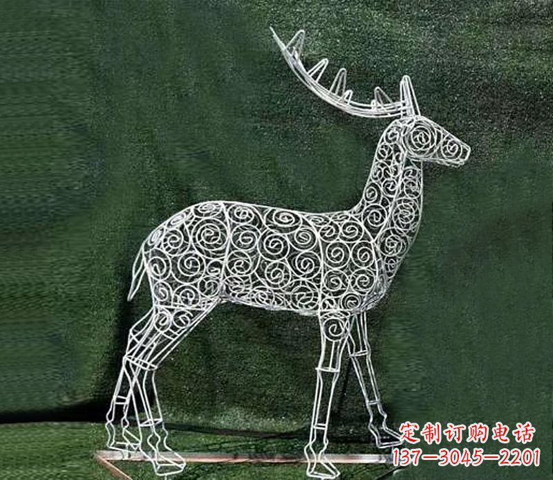 聊城铁艺不锈钢镂空梅花鹿雕塑