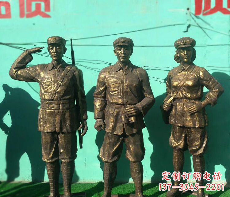 聊城铜雕八路军战士雕塑