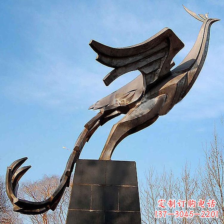 聊城铜雕百鸟之王凤凰景观雕塑