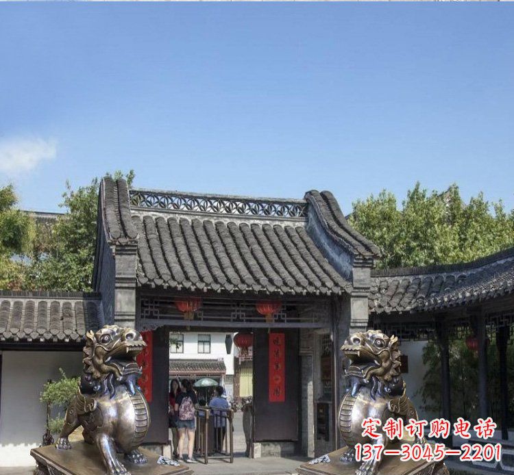 聊城铜雕北京狮子庭院动物雕塑