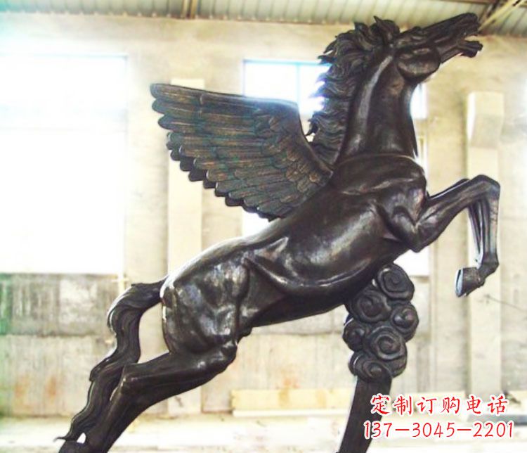 聊城铜雕奔跑飞马雕塑