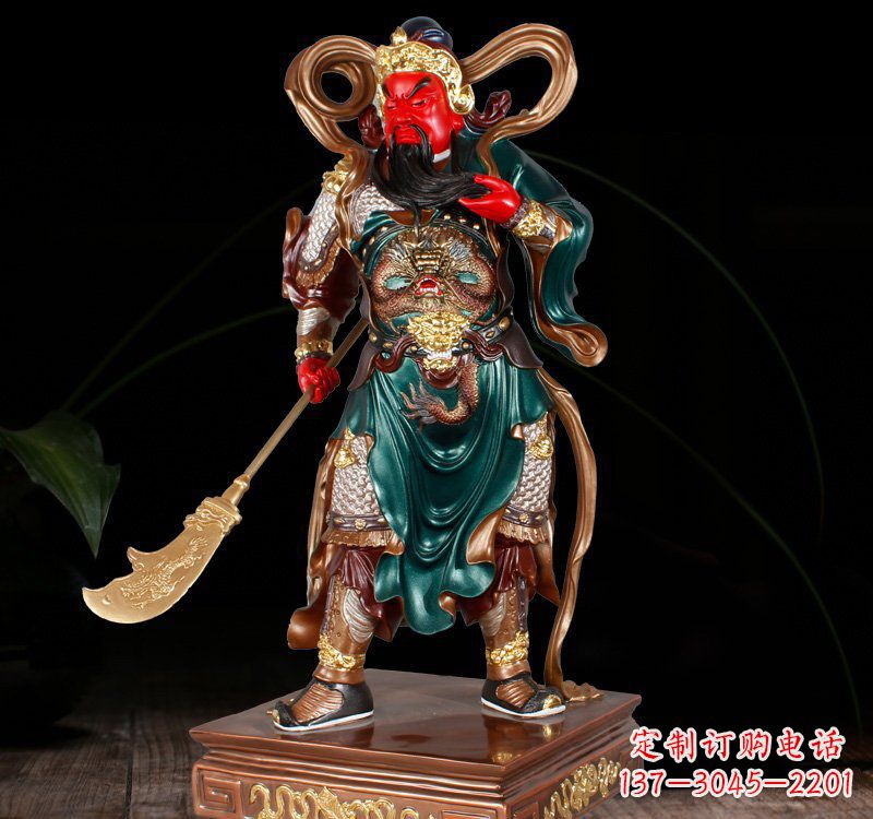 聊城铜雕彩绘关公